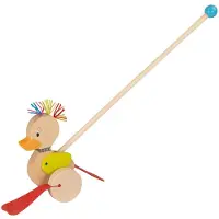 Goki Wooden Push Figure Duck