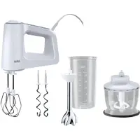 Braun MultiMix 3 HM 3137 WH, Käsisekoitin, Valkoinen, Sekoitus, 1,25 m, 0,5 L, Ruostumaton teräs