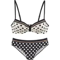 LASCANA Bikini tummankeltainen / musta / valkoinen