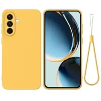Mtp Products Samsung Galaxy A56 Nestemäinen silikonikotelo käsihihnalla - keltainen