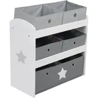 Roba Wooden Toy Shelf 'Stars' - Grey - 60X 63.5X 30CM