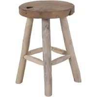 House Nordic Tuva - Stool, Teak, Nature, 4 Legs, Ø30X45 Cm - ONE SIZE
