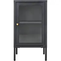 House Nordic Pieni buffet 1 ovi 38x35x70 cm lasista ja mustasta metallista