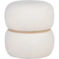 House Nordic Niva - Pouf In Teddy, White, Ø38X41 Cm - White - ONE SIZE
