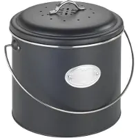 Wenko kompostiastia, 3 vaihdettavaa hajun neutraloivaa suodatinta, 6 l, Nero,