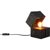 TRIO Lighting Pöytävalaisin Treasure, Musta, Olohuone/ruokailutila, Puu