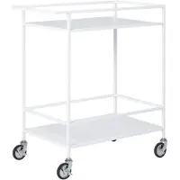 House Nordic Rasa - Bar Trolley, 2 White Shelves, White Frame 68X40X79 Cm - White - ONE SIZE