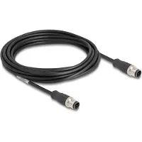 DeLOCK 80849, 5 m, Cat5e, S/FTP (S-STP), M12, M12, Musta