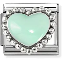 Nomination Composable Classic symbols pastel green raised heart 330204/35