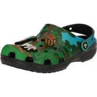 Crocs Avonaiset kengät 'Minecraft' vaaleansininen / ruskea / vihreä / offwhite