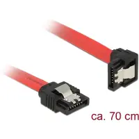DeLOCK 83980, 0,7 m, SATA 7-pin, SATA 7-pin, Uros/uros, Musta, Punainen, Suora