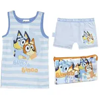 Bluey Pyjama & Toilettilaukku Setti, Vaaleansininen, 92-98