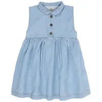 Copenhagen Colors Organic Denim Dress W Collar - Blue - 116