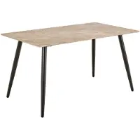 Ebuy24 Wicklow suorakaiteen muotoinen ruokapöytä 140×80 cm – moderni keraaminen pöytälevy, mustat teräsjalat