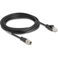 DeLOCK 80868, 5 m, Cat5e, S/FTP (S-STP), M12, RJ-45, Musta