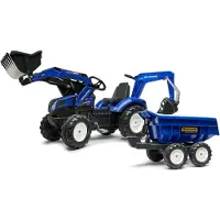 Falk New Holland Poljintraktori + Perävaunu, Sininen