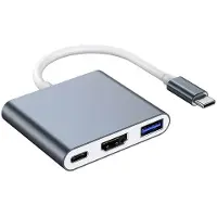 Lippa 3-in-1 87W USB-C-keskitin - PD, 4K - harmaa