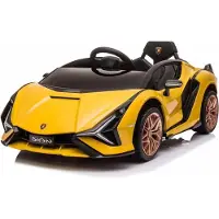 Leggodt Lamborghini Sian 12V lasten sähköauto, keltainen
