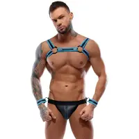 Svenjoyment Underwear Bondage Miesten jock -setti musta/sininen 2XL, 2XL