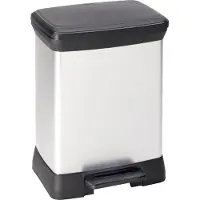 Curver Deco Bins Deco, 28 L, Suorakulmainen, Muovi, Musta, Harmaa, Muovi, Poljin