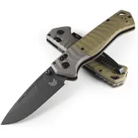 Benchmade P.S.K. 593BK CPM MagnaCut, Gray/Green G10, outdoor pocket knife