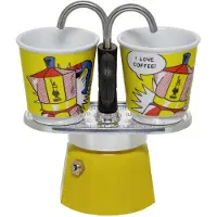 Bialetti 0001405, Mokkapannu, Keltainen, 2 kuppia, 1 kpl