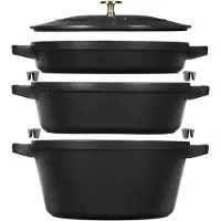 Staub 24 cm:n valurautapata, musta
