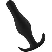 Shots toys - Anustappi, S, kapea, aloittelijalle, silikoninen, musta