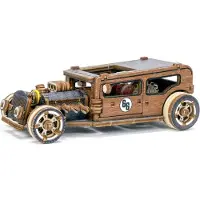 WoodenCity 3D puinen palapeli, Auto, Hot Rod Rajoitettu Painos, 142 osaa, woodencity, LE-001, 3D Wooden Puzzles