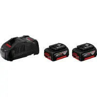 Bosch Akkupaketti 18V, 2x5.0Ah + laturi GAL 1880 CV