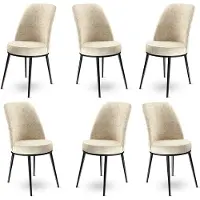 Atelier Del Sofa 6 tuolin setti Dexa, beige/musta