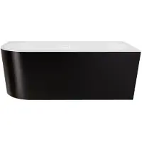 Besco Kylpyamme Zoya Black&White, 170 x 85 cm, oikeanpuoleinen, valkoiset kannet