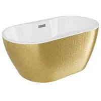 Besco Kylpyamme Navia Glam Gold, 140 x 75 cm, kromisifonilla