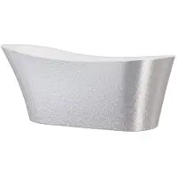 Besco Kylpyamme Calima Glam Silver, 170 x 74 cm, krominvärisellä sifonilla ja ylivuotosuojalla