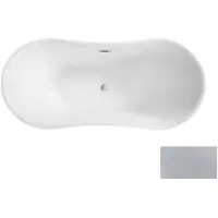 Besco Kylpyamme Amber Glam Silver, 170 x 80 cm, kromisifonilla