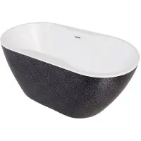 Besco Kylpyamme Navia Glam Graphite, 150 x 80 cm, valkoiset yksityiskohdat