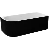 Besco Kylpyamme Denaya Black&White, 150 x 75 cm, oikeanpuoleinen, mustat yksityiskohdat