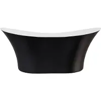 Besco Kylpyamme Amber Black&White Matt, 170 x 80 cm, valkoiset yksityiskohdat
