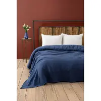 Dc Home päiväpeite Muslin Navy Blue, 220 x 250 cm