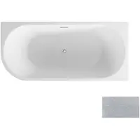 Besco Kylpyamme Zoya Glam Silver, 170 x 80 cm, oikeanpuoleinen, kromisifonilla