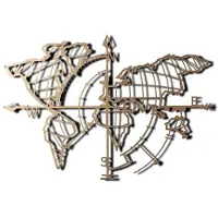 Hobby Hall Seinäkoriste "World Map Compass Led", 1 kpl.