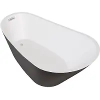 Besco Kylpyamme Melody, Black&White Matt, 170 x 80 cm, kromisifonilla