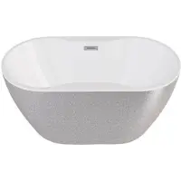 Besco Kylpyamme Navia Glam Silver, 140 x 75 cm, kromisifonilla