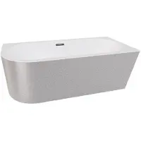 Besco Kylpyamme Zoya Glam Silver, 150 x 75 cm, oikeanpuoleinen, grafiitin väriset kannet