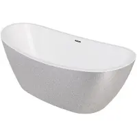 Besco Kylpyamme Ayla Glam Silver, 170 x 80 cm, grafiitinväriset yksityiskohdat