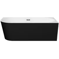 Besco Kylpyamme Zoya Black&White Matt, 150 x 75 cm, oikeanpuoleinen, grafiitinväriset yksityiskohdat
