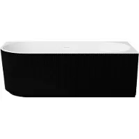 Besco Kylpyamme Denaya Black&White, 150 x 75 cm, oikeanpuoleinen, kullanväriset yksityiskohdat