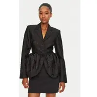 ROTATE Jacquard Draped Blazer - Black - 40