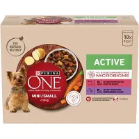 Purina One säästöpakkaus: 20x85g Mini Active naudanliha & ankka märkäruoka koirille