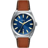 Fossil Analoginen kello 'Everett' sininen / ruskea / hopea